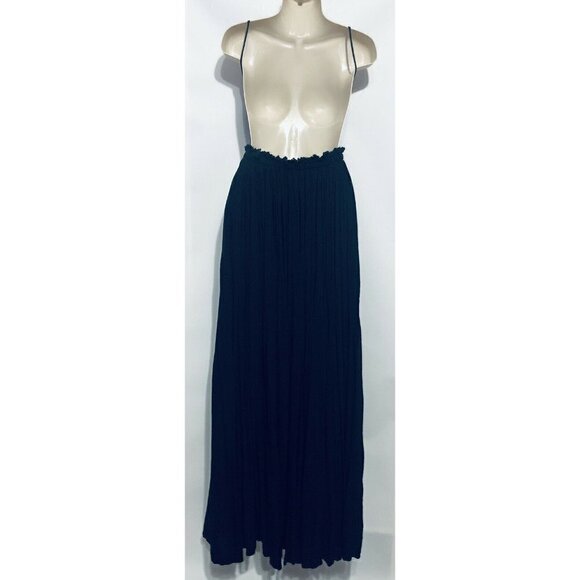 L'Atiste By Amy Womens XS Black Backless Maxi Dress Frayed Hem Boho - Picture 3 of 6